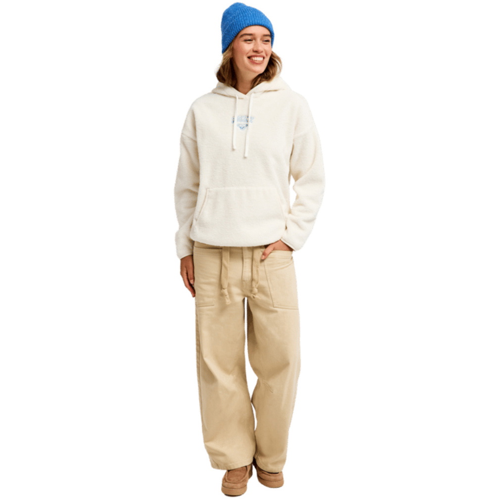2026 Roxy Womens Cool Calling Sherpa Hoodie ERJPF03168 - Egret